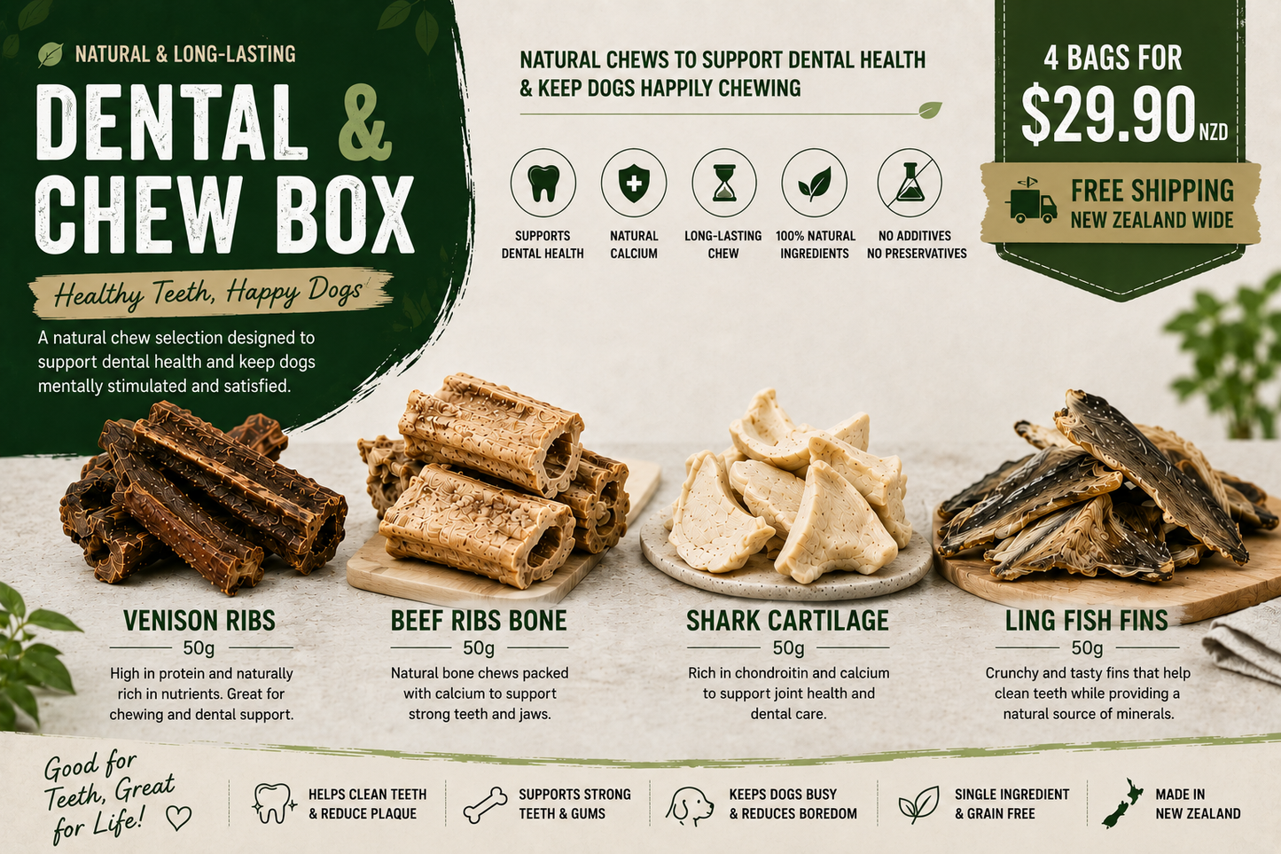 Dental & Chew Box - Natural Long-Lasting Dog Chews