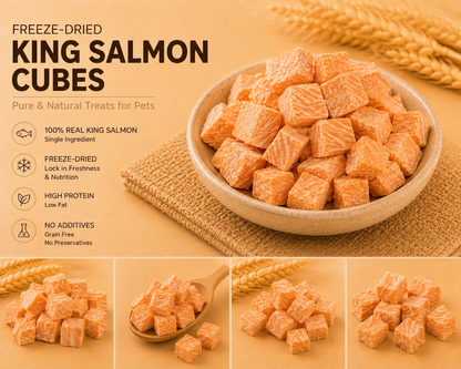 Freeze-dried King Salmon Cubes 50g