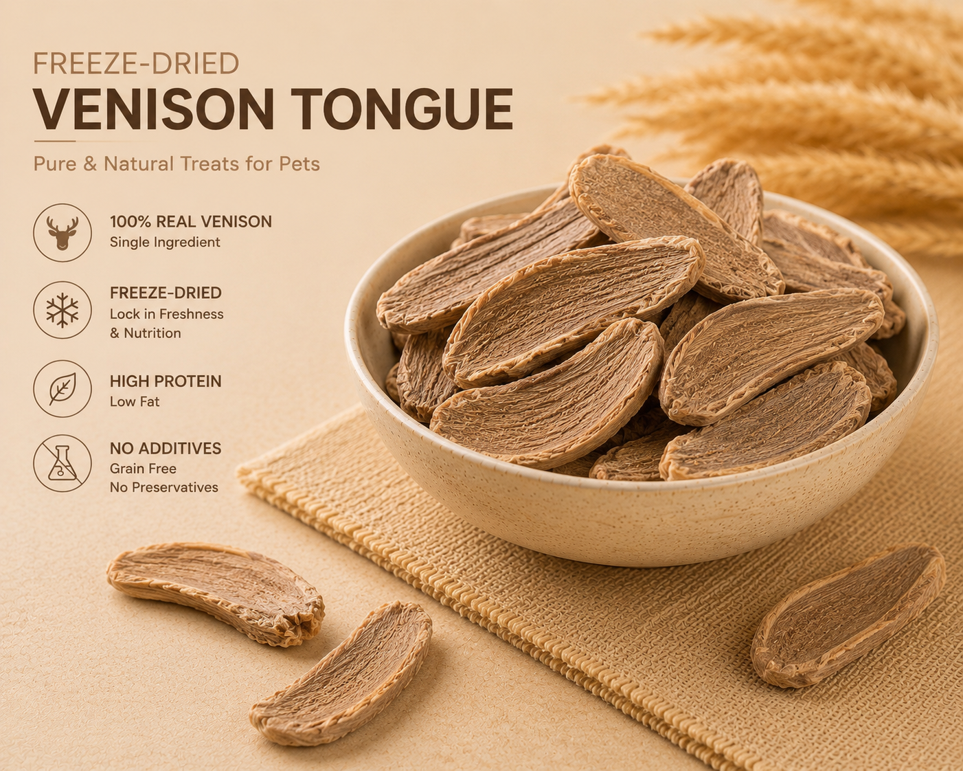 Freeze-Dried Venison Tongue 50g