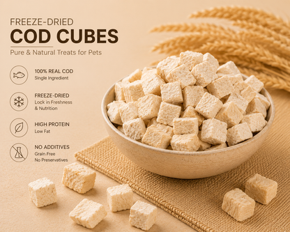 Freeze-dried Cod Cubes 50g