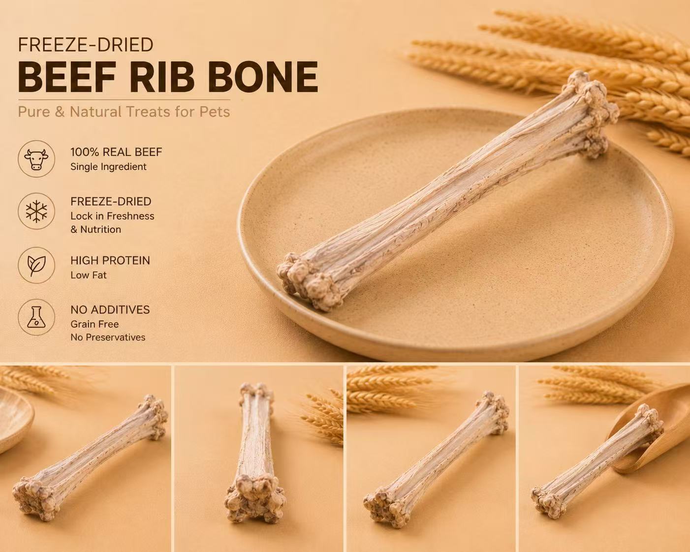 Freeze-dried Beef Ribs Bone 50g