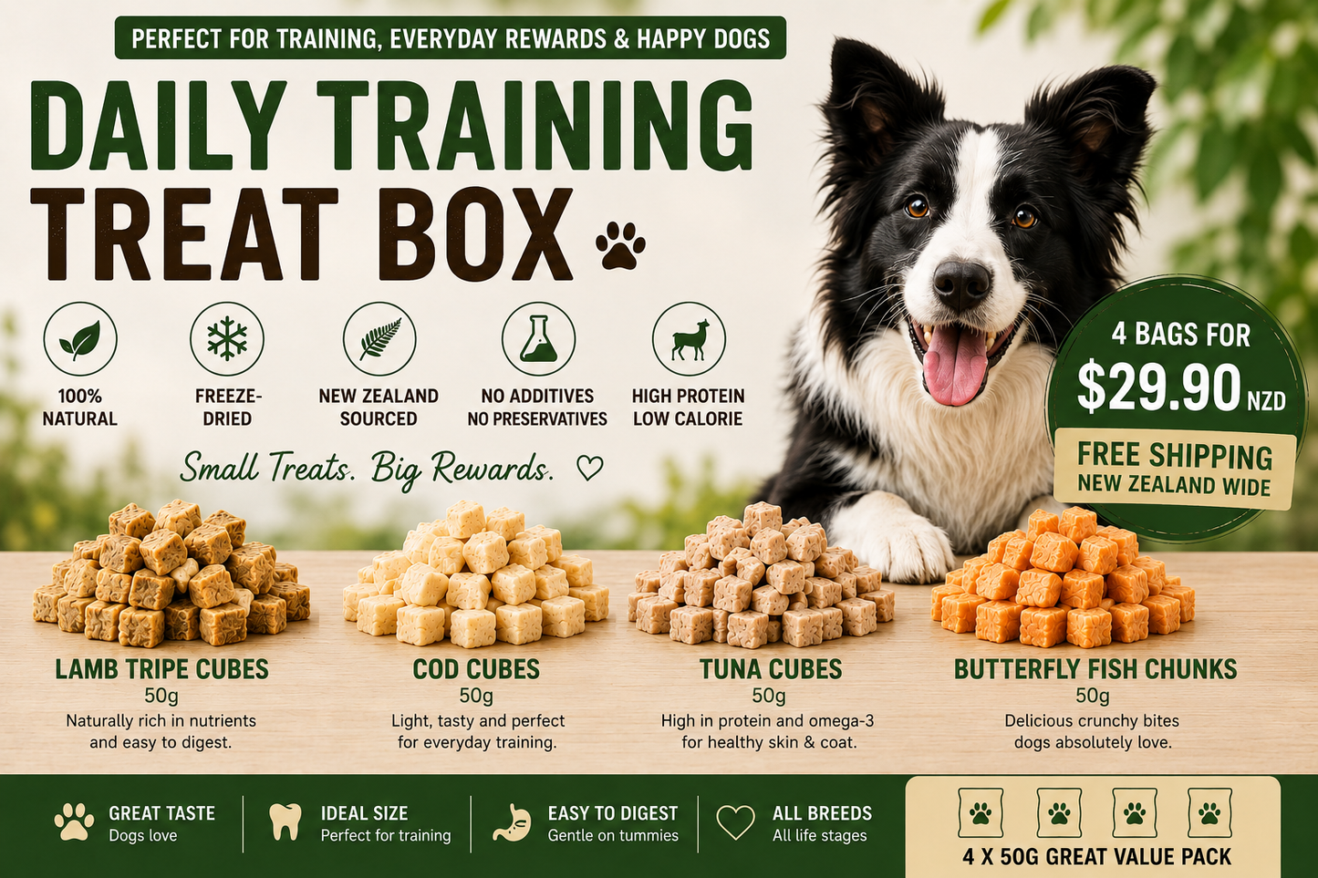 Daily Training Treat Box -  Premium Freeze-Dried Training Treat Bundle
