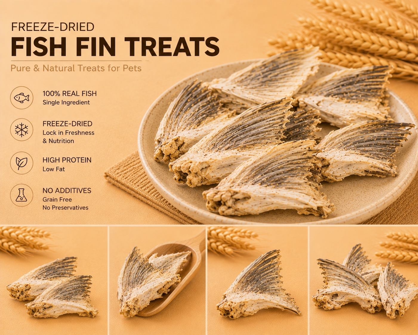 Freeze‑dried Ling Fish Fins 50g (For Dog)